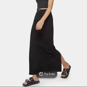 Mother Black Denim Maxi Skirt. Size 27.